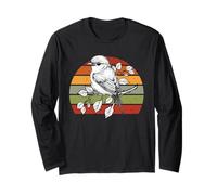 Vintage Manakin Uccello Foglie Illustrazione Retrò Estetica Maglia a Manica