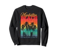 Vintage Manhattan Beach La County Retro Sunset Surf Vibes Felpa