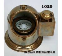 Vintage Marino Chiesuola Barca Olio Lampada Ottone Nautico Nave Bussola Gimbal