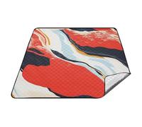 Vintage Marmo Modello Rosso Nero Impermeabile Picnic Basket Set Resistente all'acqua Spiaggia Resistente alla Sabbia Coperta da Spiaggia per Outdoorsy Donne Estate Regalo manta para la playa