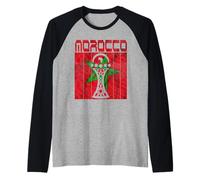 Vintage Marocco, Amo Marocco Mappa Marocco Calcio 2025 Maglia con Maniche Raglan