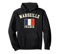 Vintage Marsiglia Francia bandiera francese souvenir grafica retrò Felpa con Cappuccio