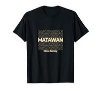Vintage Matawan, New Jersey Ripetizione Testo Maglietta