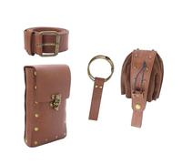 Vintage Medievale Faux Leather Belt Pouch Borsetta Medioevo Portamonete Portatile Cintura Borse LARP Rinascimento Costumi, Marsupio marrone