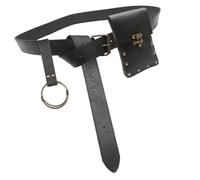 Vintage Medievale Faux Leather Belt Pouch Borsetta Medioevo Portamonete Portatile Cintura Borse LARP Rinascimento Costumi, Marsupio Nero