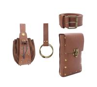 Vintage Medievale Faux Leather Belt Pouch Borsetta Medioevo Portamonete Portatile Cintura Borse LARP Rinascimento Costumi, Marsupio marrone