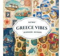 Vintage Mediterranean Scrapbook Paper Pad 8.5x8.5 20 Designs Double Sided 80 Pages Greece Travel Junk Journal Card Making Collage: Ancient Greek Isles ... Postal Santorini Mythology Archaeology