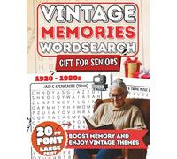 Vintage Memories: 30 Pt Font Large Print Word Search Puzzle book 1920 - 1980s, Gift For Seniors, Boost Memory and Enjoy Vintage Themes