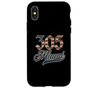 Vintage Miami 305 Codice Area Patriot USA Bandiera Americana Custodia per iPhone X/XS