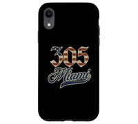 Vintage Miami 305 Codice Area Patriot USA Bandiera Americana Custodia per iPhone XR