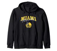 Vintage Miami Florida Palma Tramonto Felpa con Cappuccio