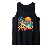 Vintage Miami Florida Viaggio Souvenir Landmark Gift Canotta