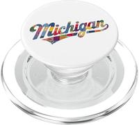 Vintage Michigan Patchwork Script State Pride Trendy Women's PopSockets PopGrip per MagSafe