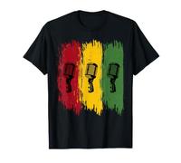 Vintage Microfoni sopra Rasta Colori Grunge Pennellate Maglietta