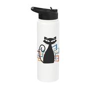 Vintage Mid Century Style Modern Atomic Cat Stainless Steel Insulated Water Bottle
