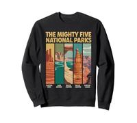Vintage Mighty Five 5 National Parks Utah Hiking Camping Felpa
