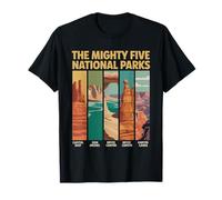 Vintage Mighty Five 5 National Parks Utah Hiking Camping Maglietta