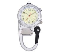 Vintage Mini moschettone orologio da tasca con piccola torcia elettrica del gancio portatile Fino zaino moschettone bianco dell'orologio