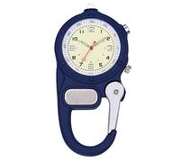 Vintage Mini moschettone orologio da tasca con piccola torcia elettrica del gancio portatile Fino zaino moschettone Guarda Blu