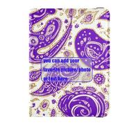 Vintage Modello Fiore Viola Scuro e Oro Personalizza In Pelle Porta Passaporto Della Copertura Portafoglio Portafoglio Combo Documenti Organizer Holder Accessori Leggero, Modello floreale vintage