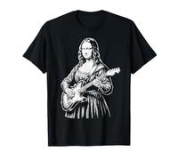 Vintage Monna Lisa Suonare la Chitar Maglietta