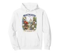 Vintage Montmartre Parigi Francia Viaggi Sacré-Cœur Arte Francese Felpa con Cappuccio