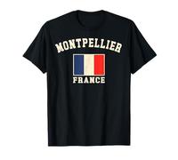 Vintage Montpellier Francia bandiera francese souvenir retrò Maglietta
