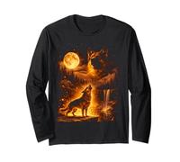 Vintage Moonlight Cane Pastore Tedesco Ulula alla Luna Maglia a Manica
