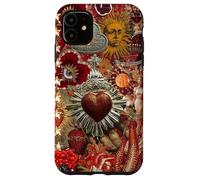 Vintage Mosaico Sacro Cuore Sole Rosso Scrapbook Custodia per iPhone 11