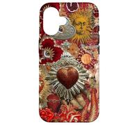 Vintage Mosaico Sacro Cuore Sole Rosso Scrapbook Custodia per iPhone 16