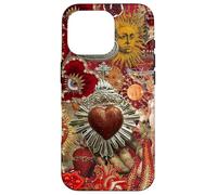 Vintage Mosaico Sacro Cuore Sole Rosso Scrapbook Custodia per iPhone 16 Pro