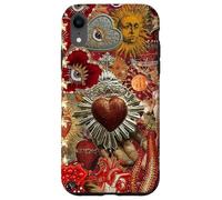 Vintage Mosaico Sacro Cuore Sole Rosso Scrapbook Custodia per iPhone XR