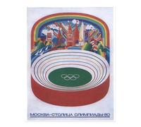 Vintage Mosca 1980 Giochi Olimpici Wall Art Scena Urbana Wall Art