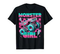 Vintage Mostro Ragazza Retro Leopard Monster Truck Amante Partito Maglietta