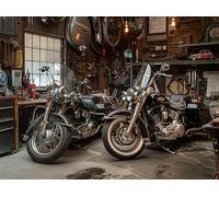 Vintage Motorcycle Garage Puzzle 300 Pezzi Per Principianti Assoluti Cartone Rigido Difficoltà Bassa Per Imparare Con Guida Passo Passo Qualità Garantita Con Poster 300 PCS