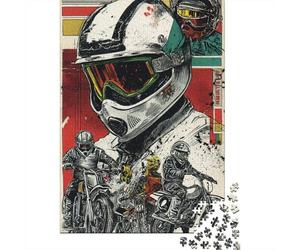 Vintage Motorcycle Poster Art-2 Jigsaw Puzzle Impossible 1000 Pezzi Decorazione Per La Casa. Giochi Rilassamento E Intelligence Per Adulti E Ragazzi Da 14 Anni 52x38cm/1000pcs