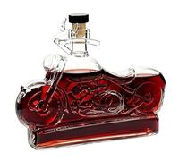 Vintage Motorcycle Whiskey Decanter - 310ml Glass Alcohol Server for Home Use | Sculpted Bar Display Bottle with Airtight Stopper, Party Bar BBQ Family Gathering for Bars Restaurant