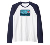 Vintage Mount Saint Helens Washington Retro Style Volcano Maglia con Maniche Raglan