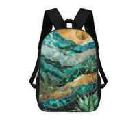 Vintage Mountain Japan Zaini Scuola Per Bambini, Borsa Scuola Stampato 3D Per Ragazzi Studenti Di Scuola Elementari E College, Mystic Dune Kintsugi Art, 17"