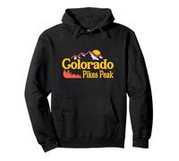Vintage Mountain Sunset Pikes Peak Colorado Escursionismo Souvenir Felpa con Cappuccio