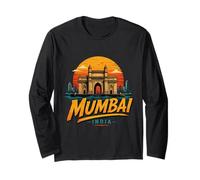 Vintage Mumbai India Viaggio Souvenir Landmark Gift Maglia a Manica