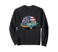Vintage Muscle Car US American Flag Classic Sport Car Men Felpa