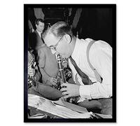 Vintage Music Jazz Clarinet Legend Benny Goodman Art Print Framed Poster Wall Decor 12X16 Inch Vintage ▾ Musica Leggenda Buono Manifesto Parete
