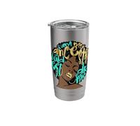 Vintage My Ancestors Dreams Aqua Teal Afro Donna Nera Diva Bicchiere termico in acciaio inox doppia parete