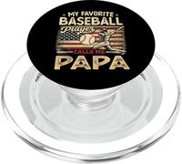 Vintage My Favorite Baseball Player Calls Me Papa Bandiera USA PopSockets PopGrip per MagSafe