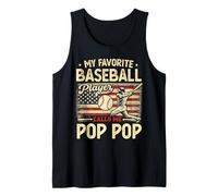 Vintage My Favorite Baseball Player Calls Me Pop Pop Bandiera USA Canotta
