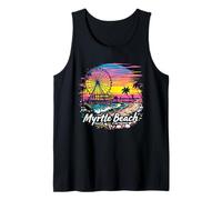 Vintage Myrtle Beach South Carolina Sunset Skyline Cityscape Canotta