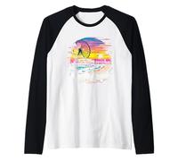 Vintage Myrtle Beach South Carolina Sunset Skyline Cityscape Maglia con Maniche Raglan