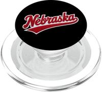 Vintage Nebraska Felt Script State Pride Classic Design PopSockets PopGrip per MagSafe