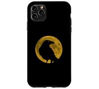 Vintage Nero Corvo Corvo Uccello Silhouette Pieno Vendemmia Luna Custodia per iPhone 11 Pro Max